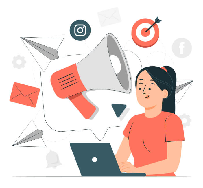 Grafika - kobieta z komputerem